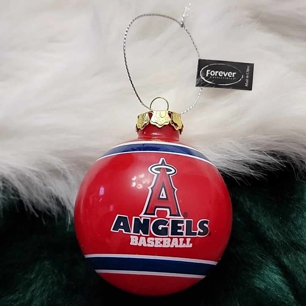 Angels Baseball Glass Ball Bulb Ornament 2012 Red, White and Blue